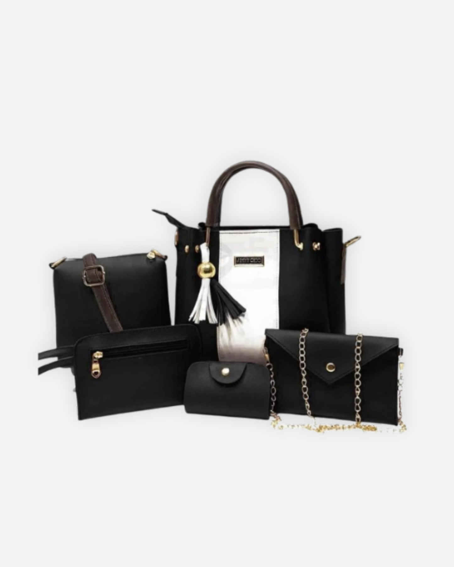 BAGZIO Noir Elegance 5-Piece Handbag Se